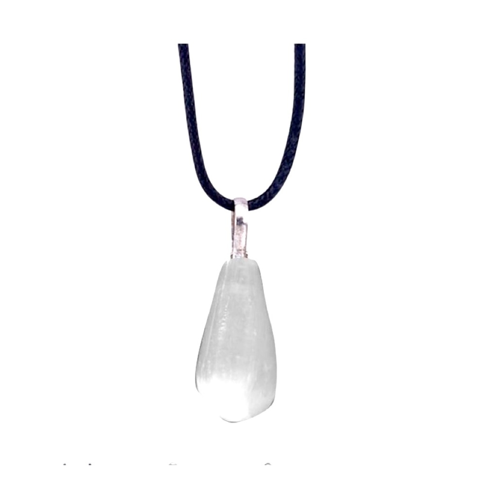 Selenite Tear Drop Pendant
